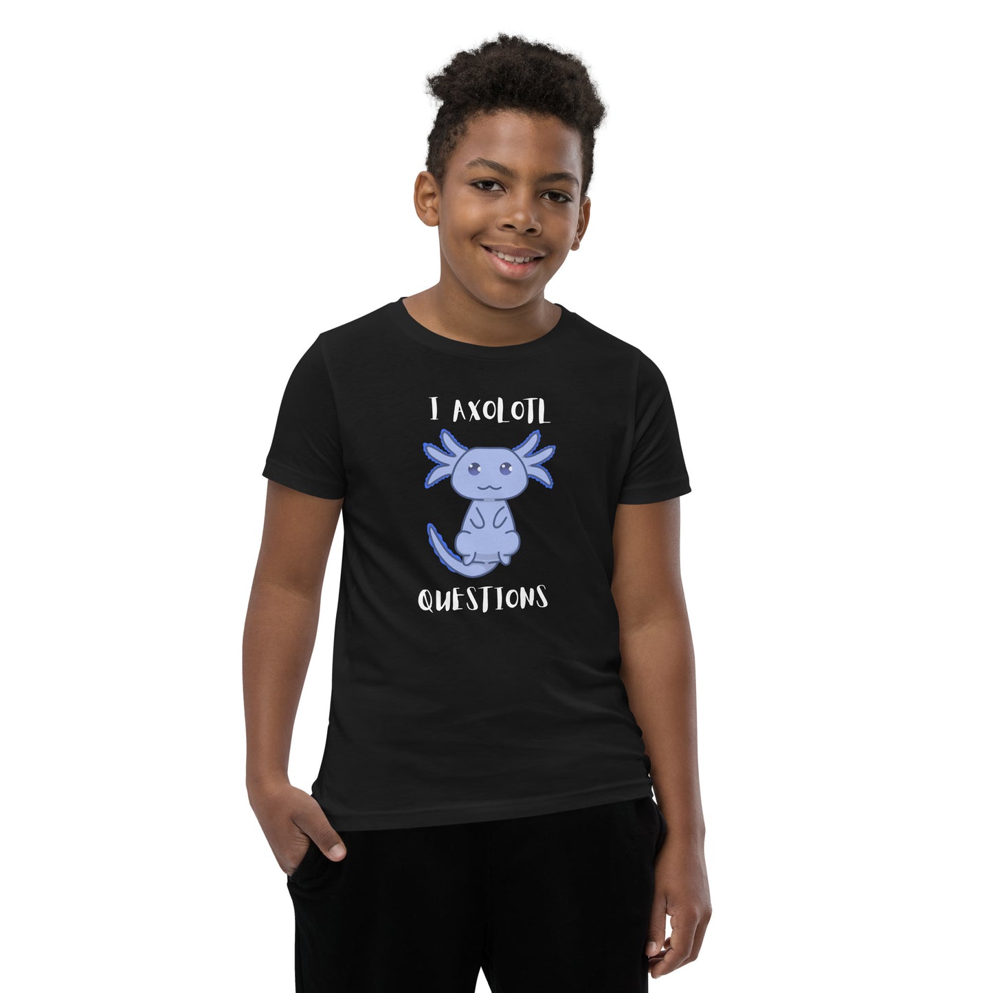 Blue Axolotl Questions Youth Short Sleeve T-Shirt