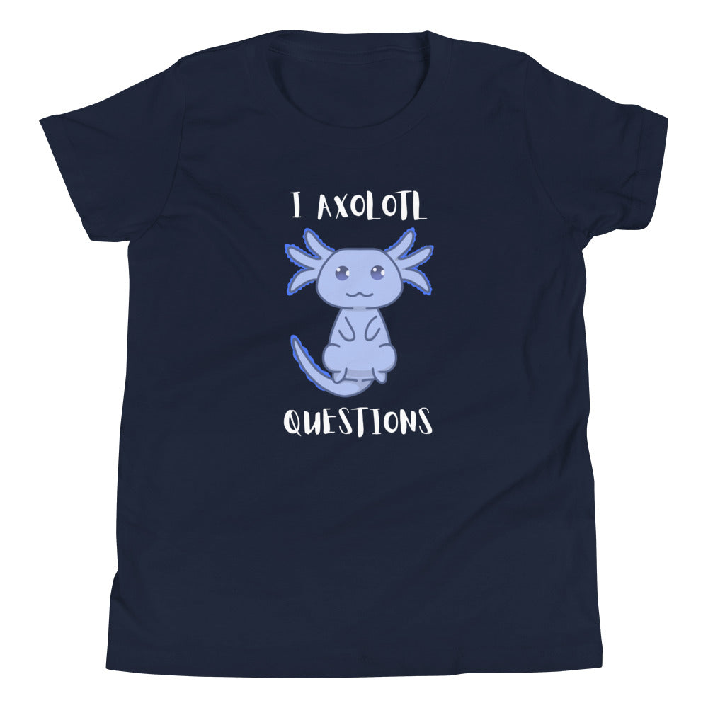 Blue Axolotl Questions Youth Short Sleeve T-Shirt