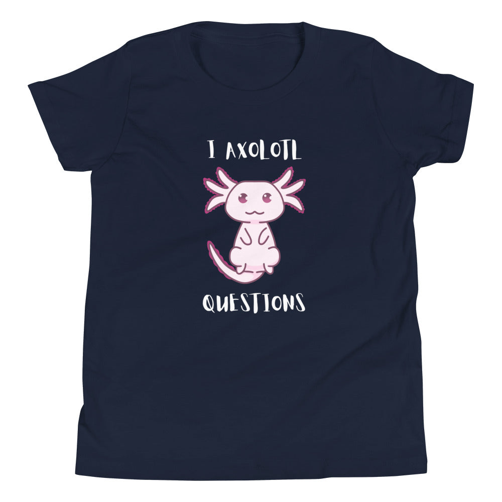 Pink Axolotl Questions Youth Short Sleeve T-Shirt