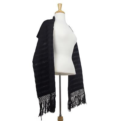 Cotton rebozo shawl, 'Oaxaca Elegance'