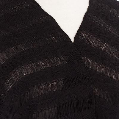 Cotton rebozo shawl, 'Oaxaca Elegance'