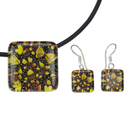 'Michoacan Wonder' Hand Crafted Art Glass Jewelry Set
