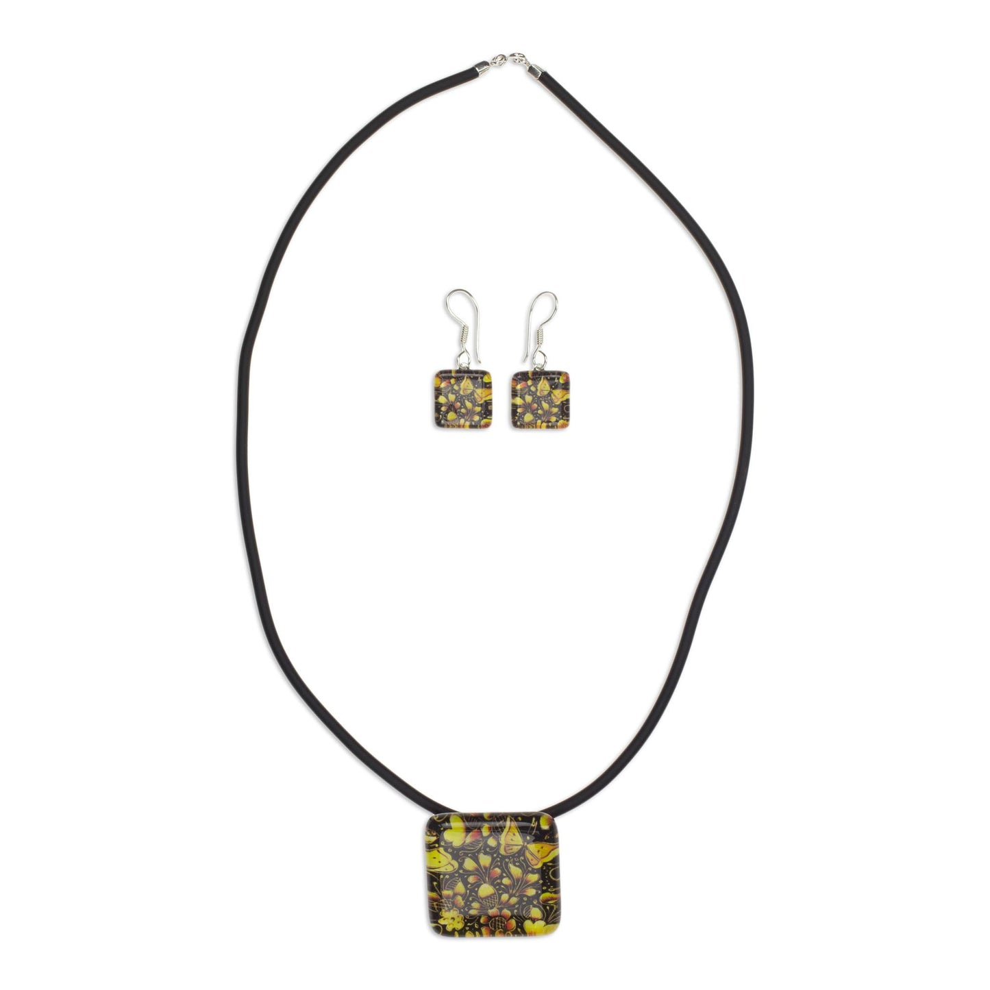 'Michoacan Wonder' Hand Crafted Art Glass Jewelry Set
