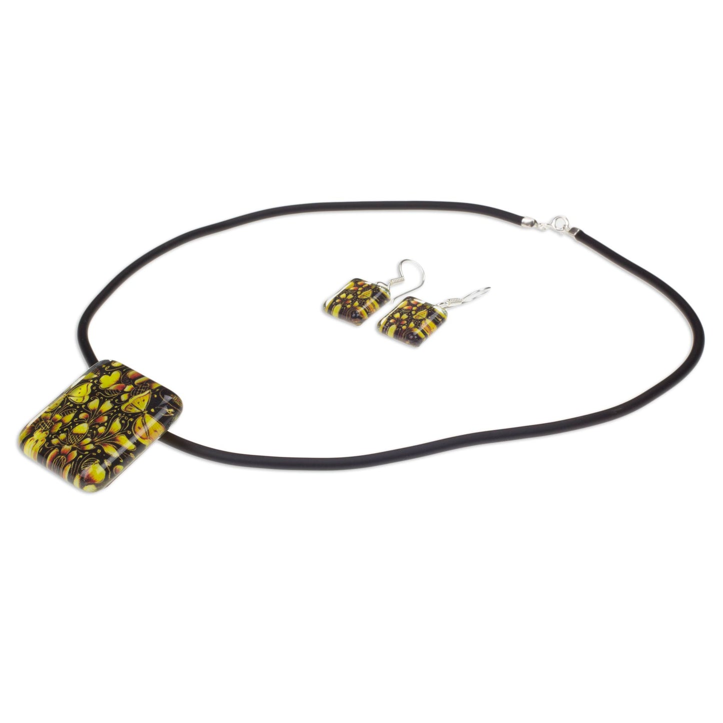 'Michoacan Wonder' Hand Crafted Art Glass Jewelry Set