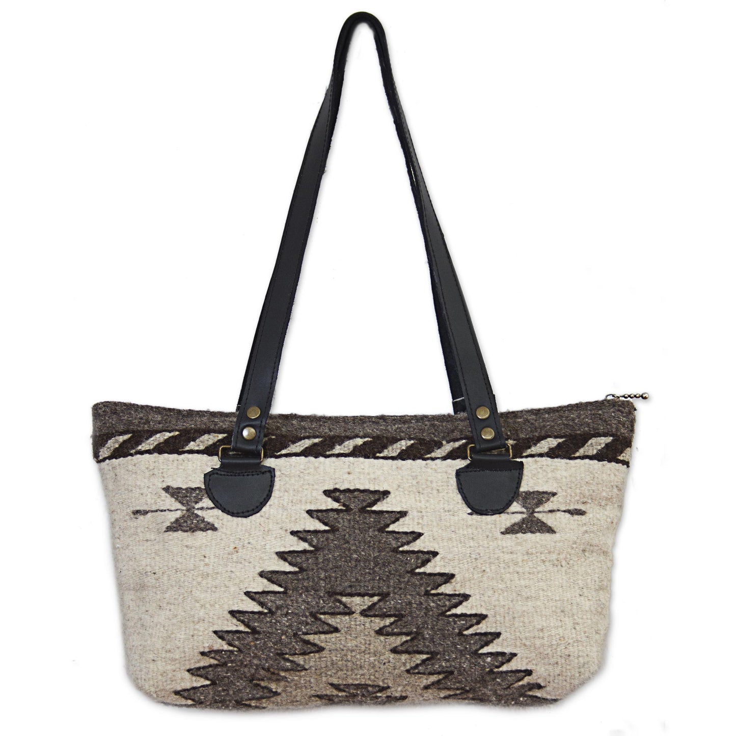 'Natural Gems' in Antique White Hand Made Wool Tote Handbag