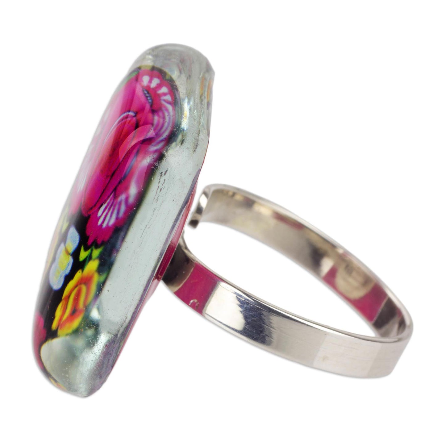 'Oaxaca Bouquet' Art Glass Artisan Crafted Cocktail Ring