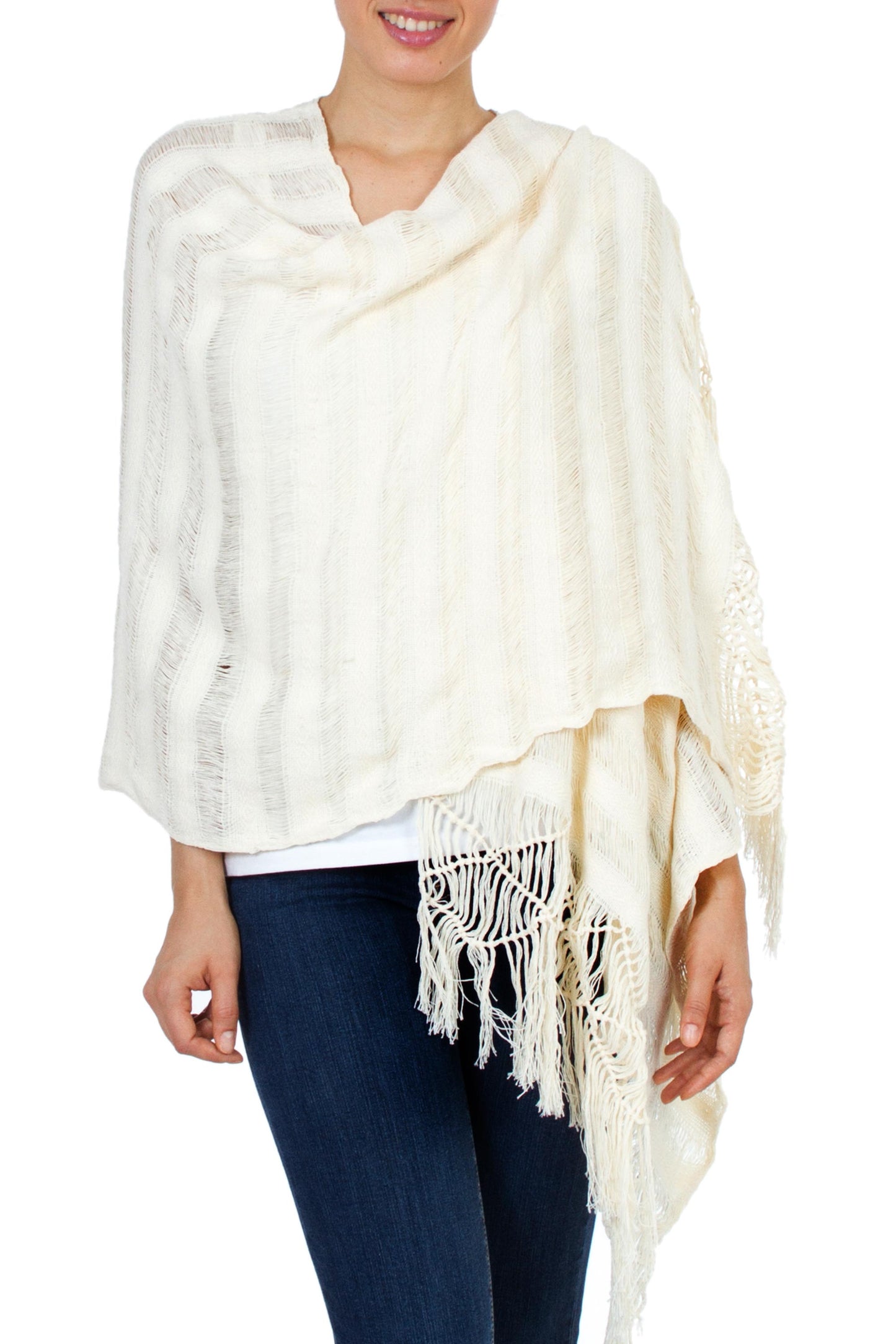 'Oaxaca Harmony' Hand Woven Mexican Rebozo Shawl