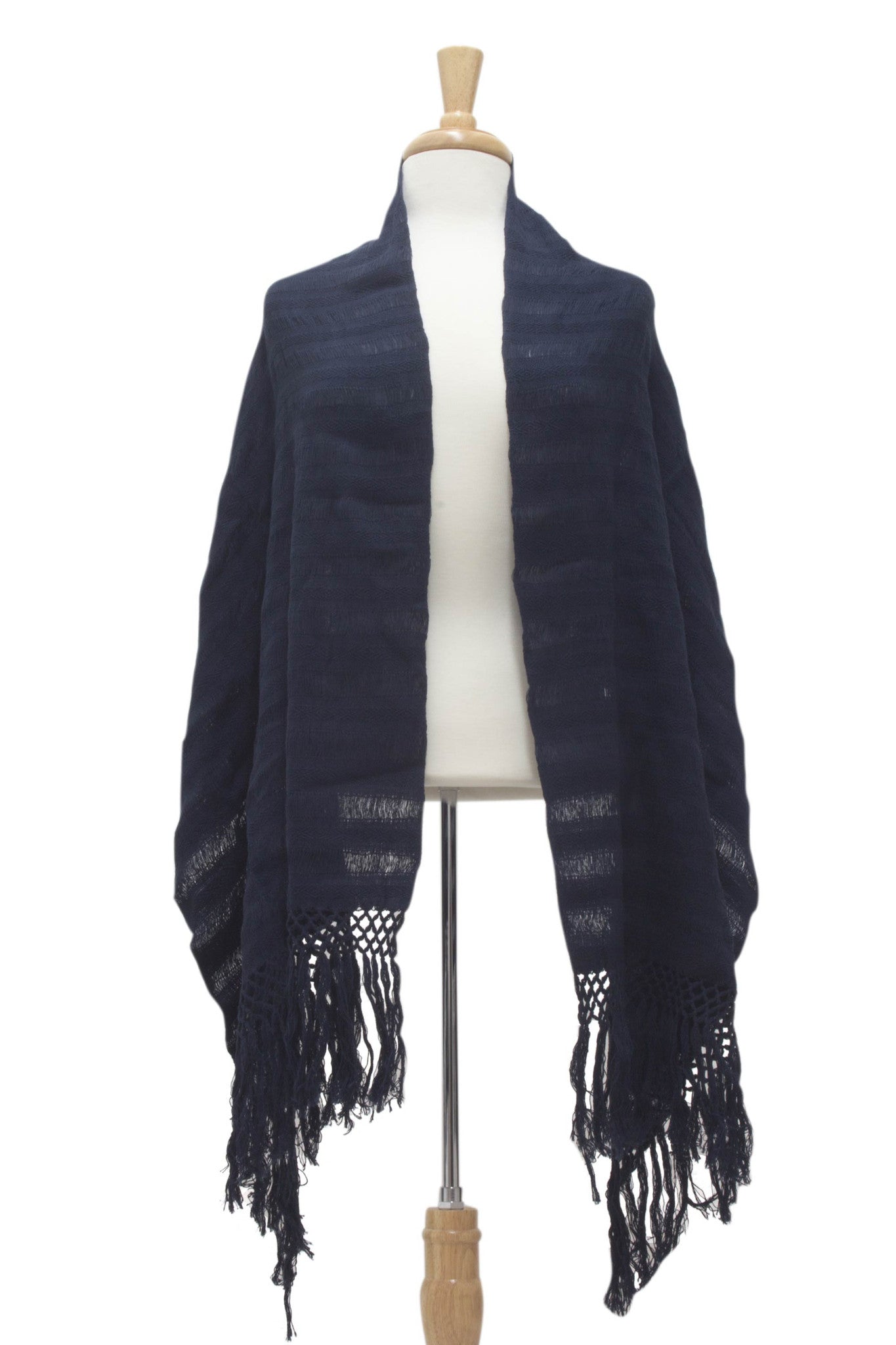 Cotton rebozo shawl, 'Oaxaca Serenity'