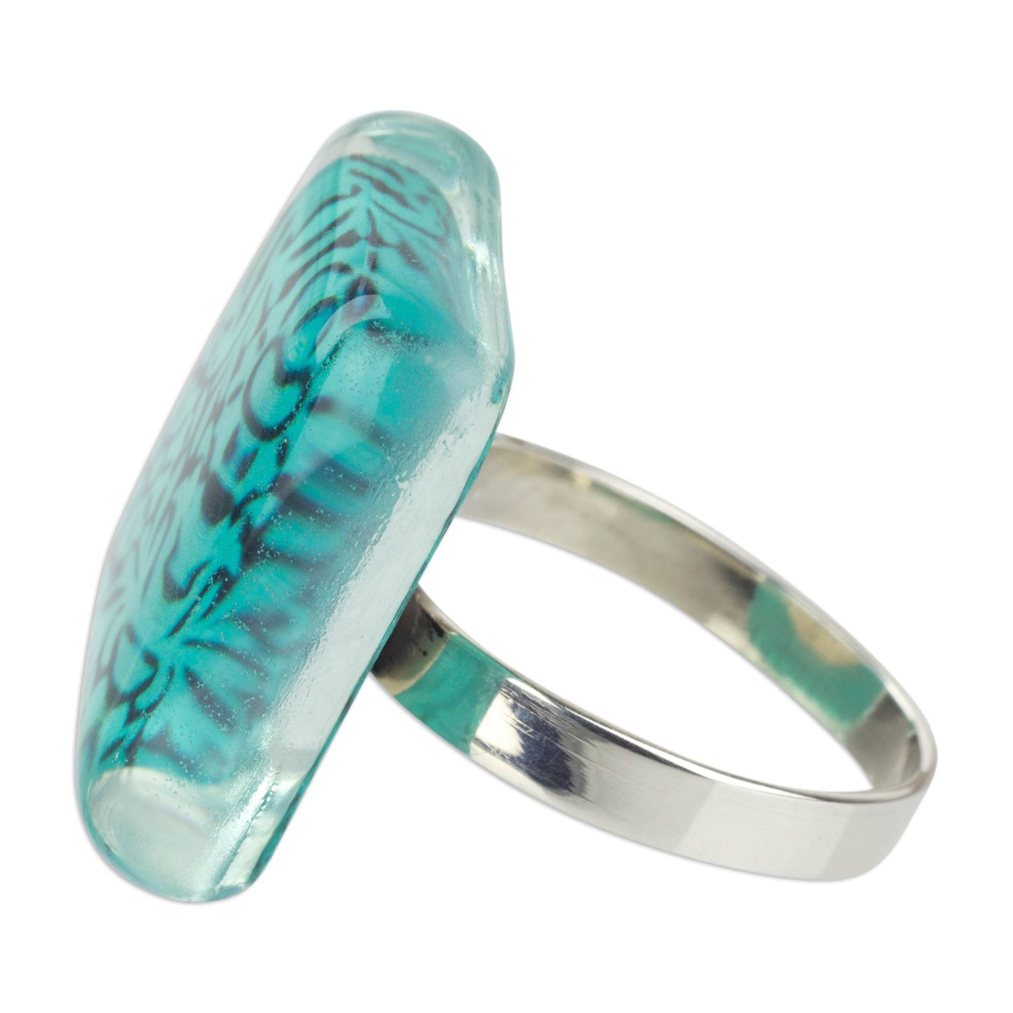 'Oaxaca Wonder' Oaxaca Style Art Glass Cocktail Ring