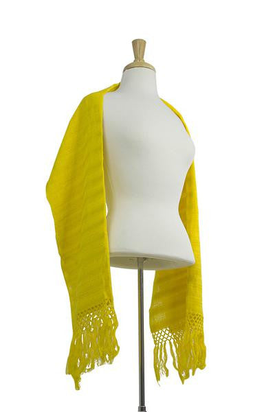 Cotton rebozo shawl, 'Oaxaca Sunlight'