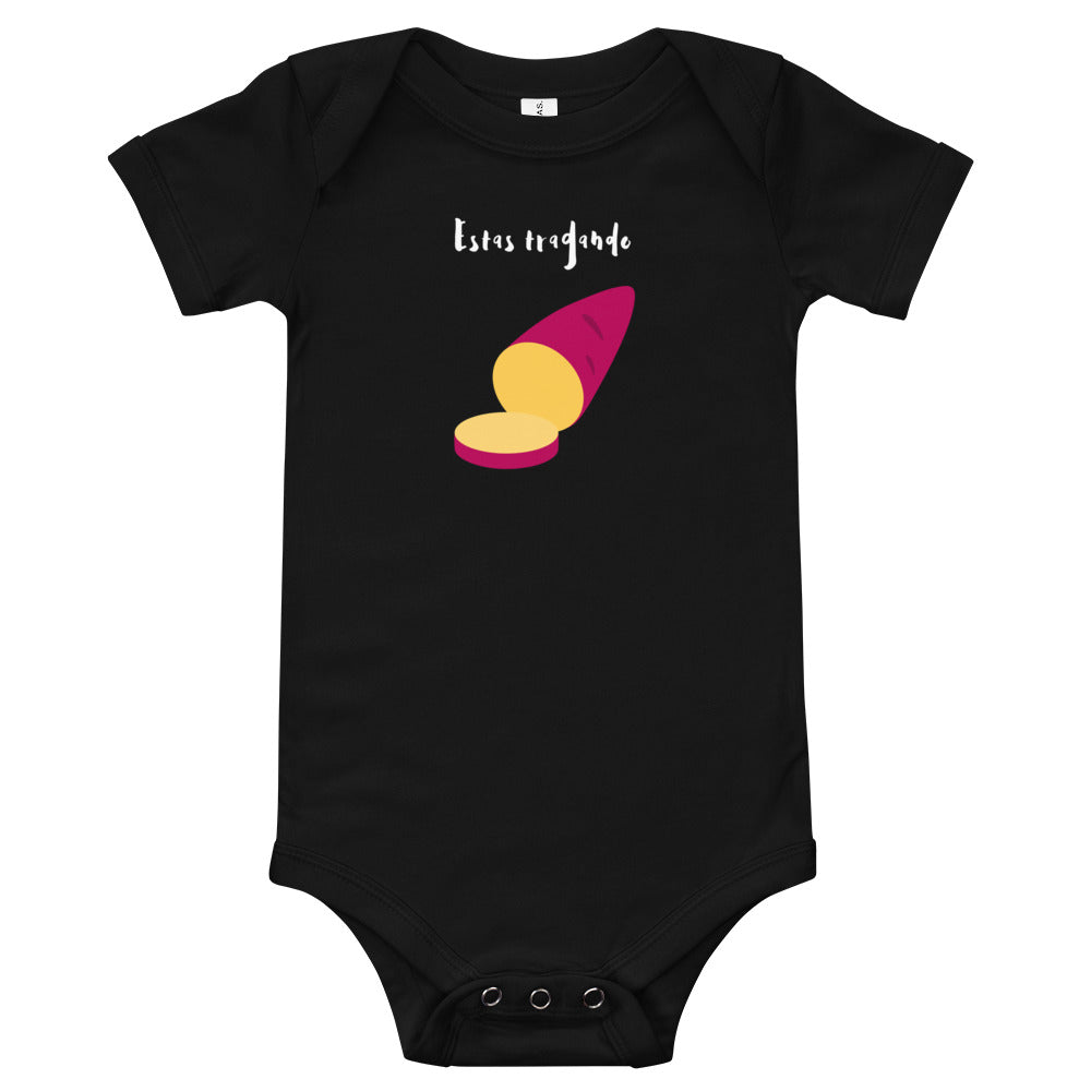 "Tragando Camote" Baby short sleeve one piece