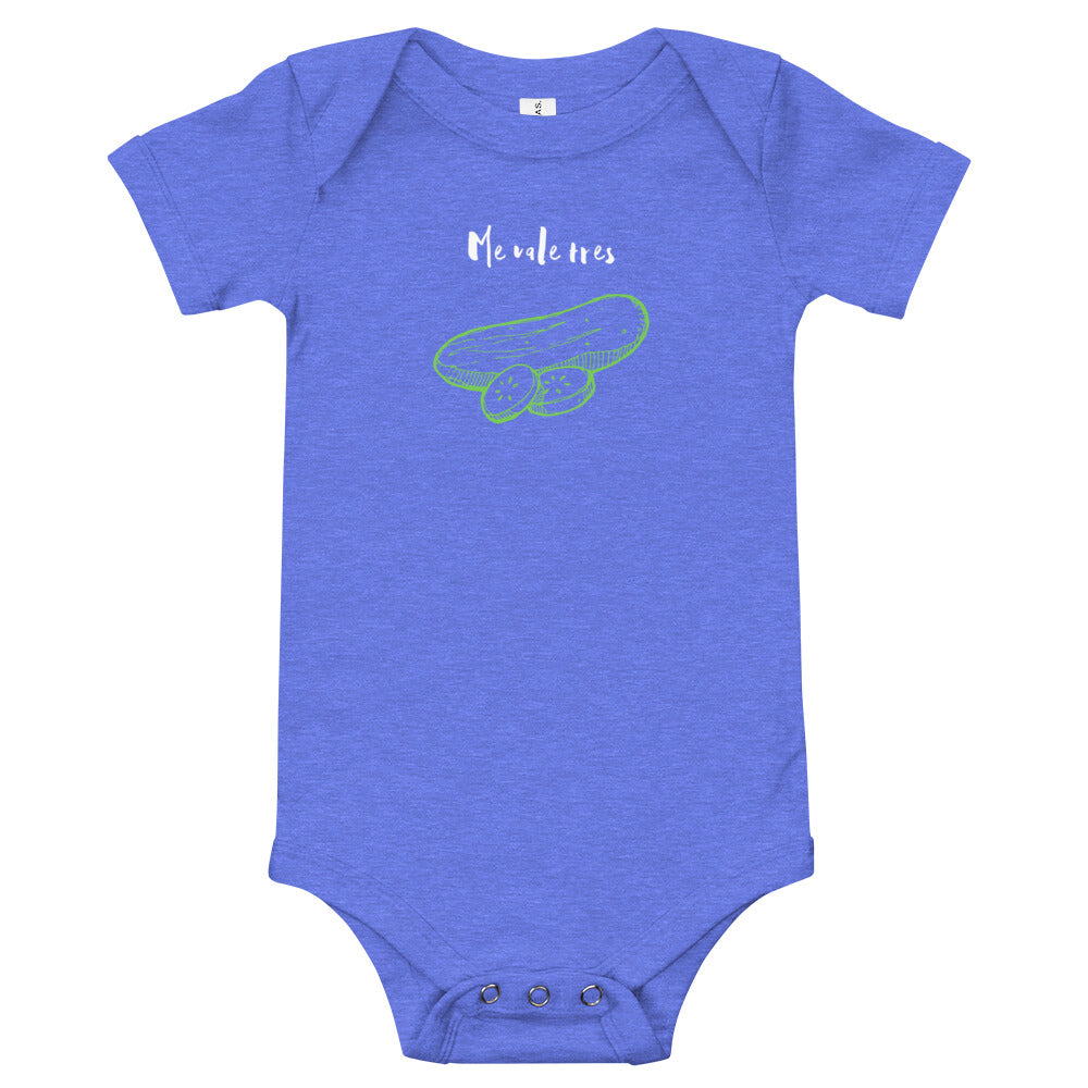 "Me Vale Tres Pepinos" Baby short sleeve one piece