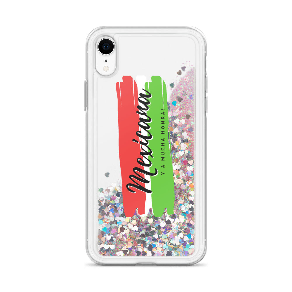 "Mexicana y a Mucha Honra" Liquid Glitter Phone Case