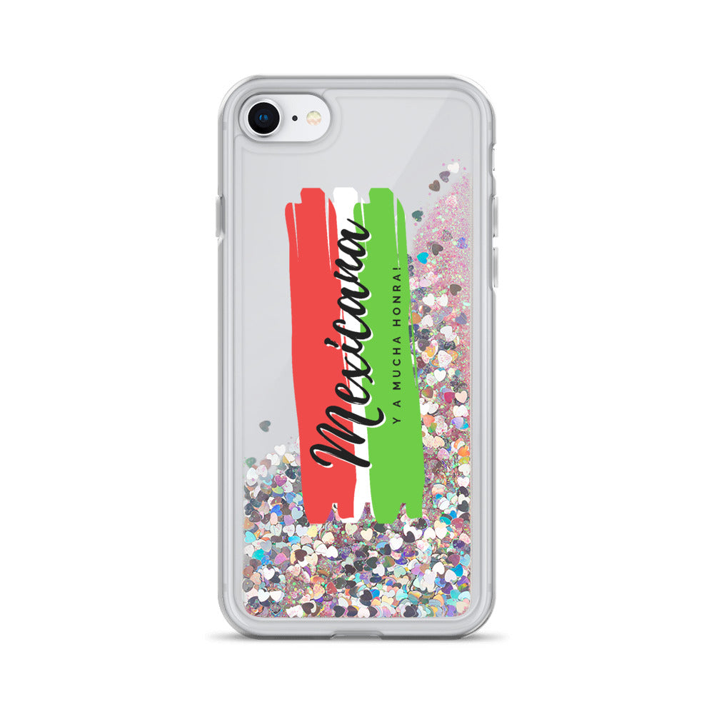 "Mexicana y a Mucha Honra" Liquid Glitter Phone Case