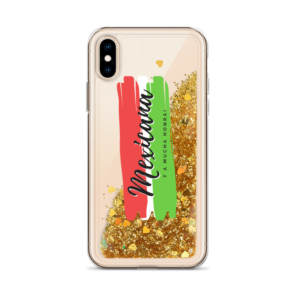 "Mexicana y a Mucha Honra" Liquid Glitter Phone Case