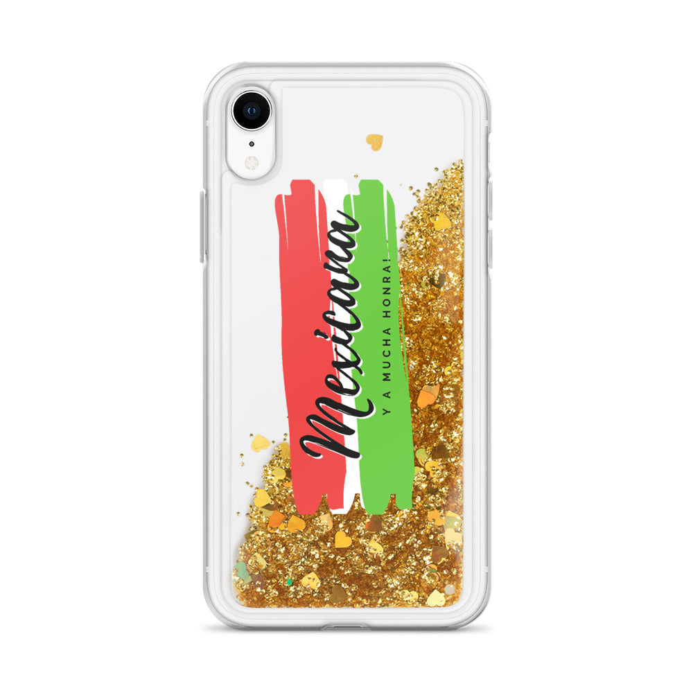 "Mexicana y a Mucha Honra" Liquid Glitter Phone Case