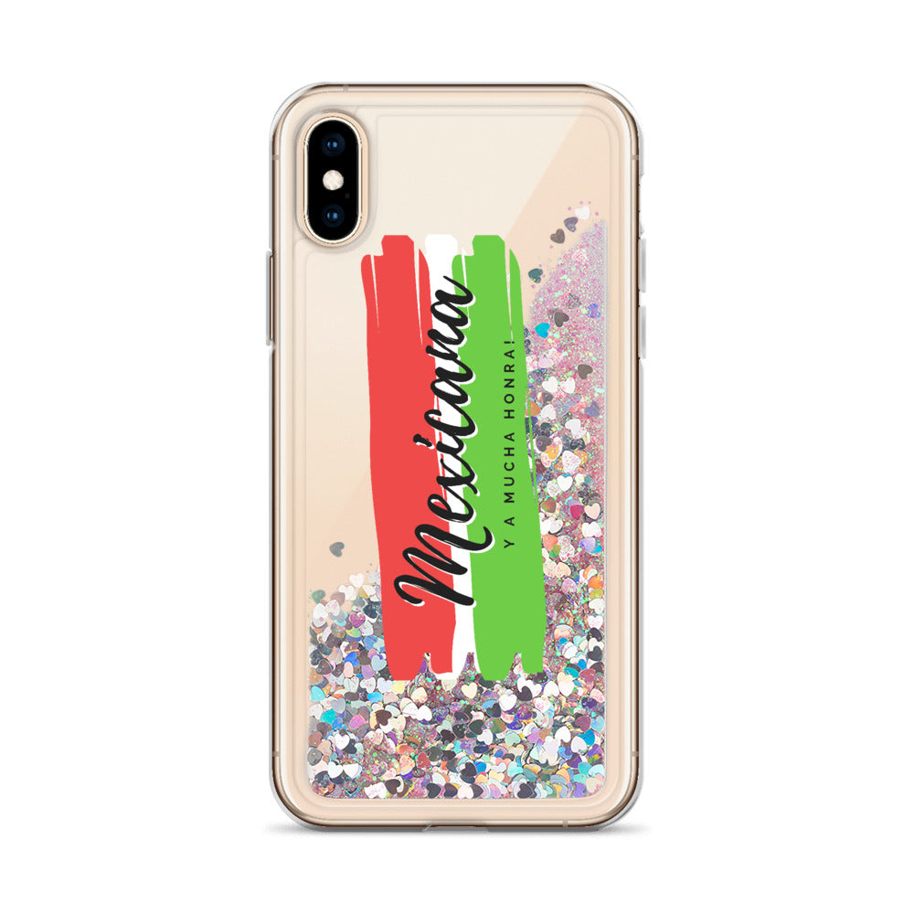 "Mexicana y a Mucha Honra" Liquid Glitter Phone Case