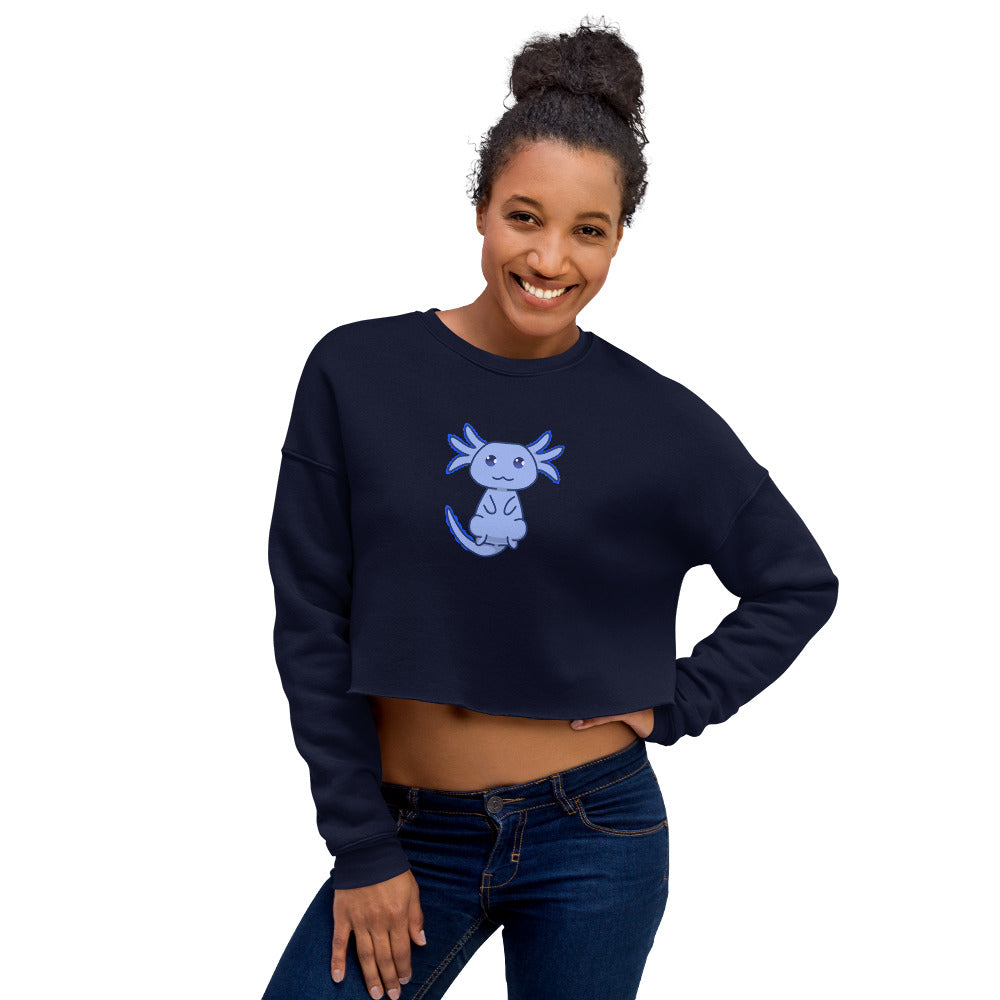 Blue Axolotl Crop Sweatshirt