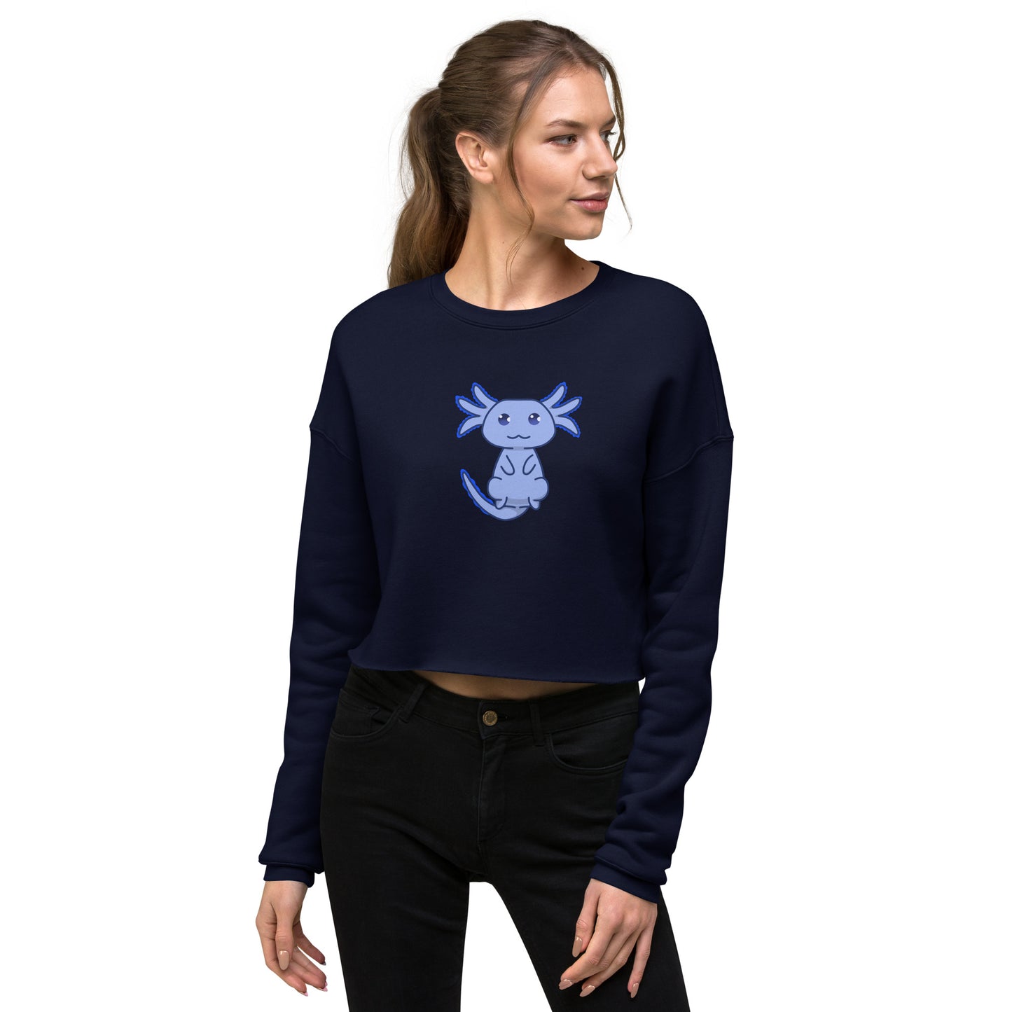 Blue Axolotl Crop Sweatshirt