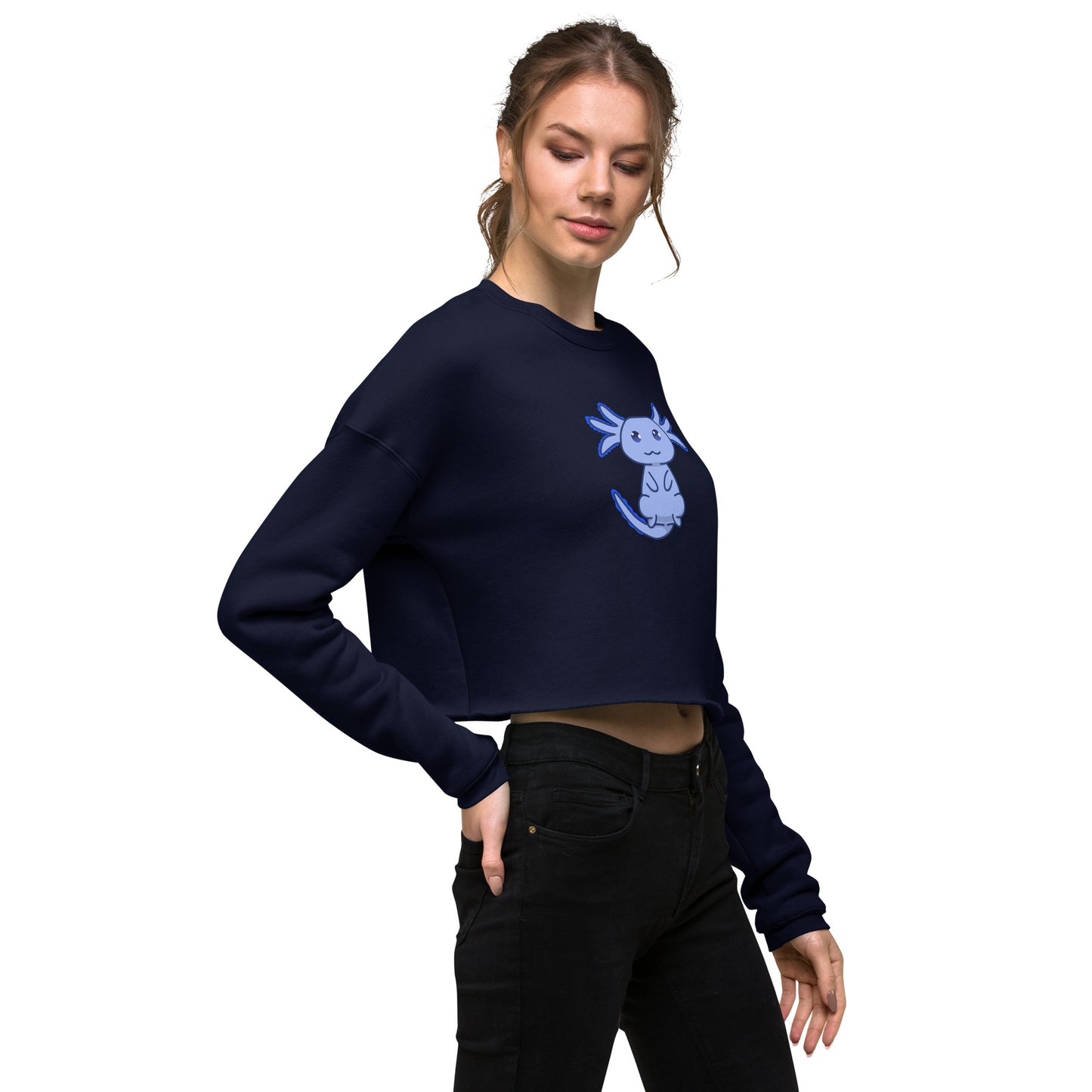 Blue Axolotl Crop Sweatshirt