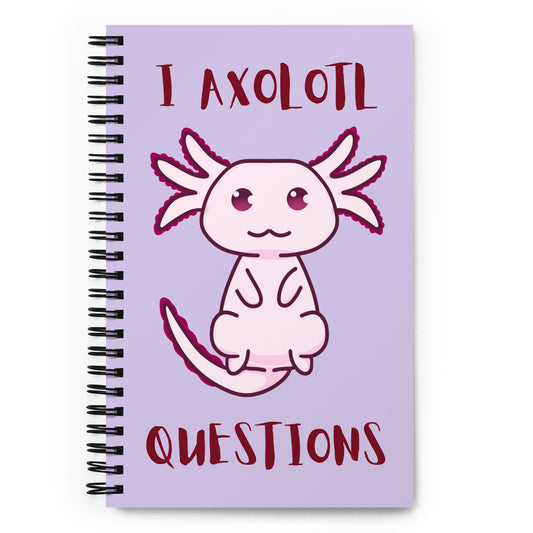 Pink Axolotl Spiral notebook