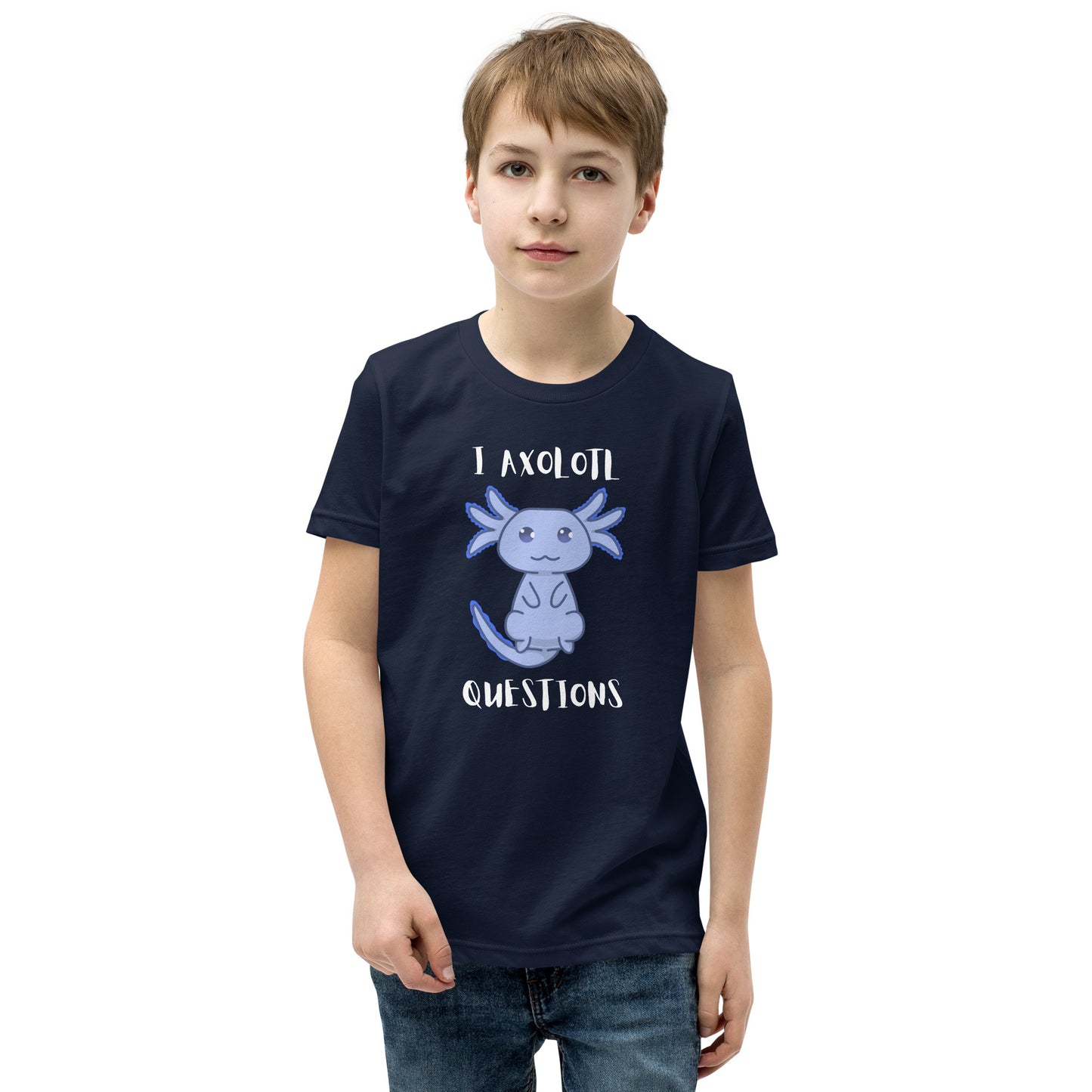 Blue Axolotl Questions Youth Short Sleeve T-Shirt