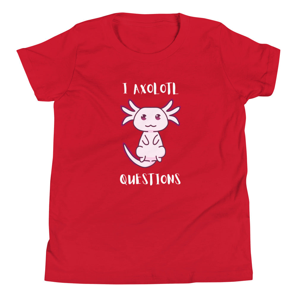 Pink Axolotl Questions Youth Short Sleeve T-Shirt