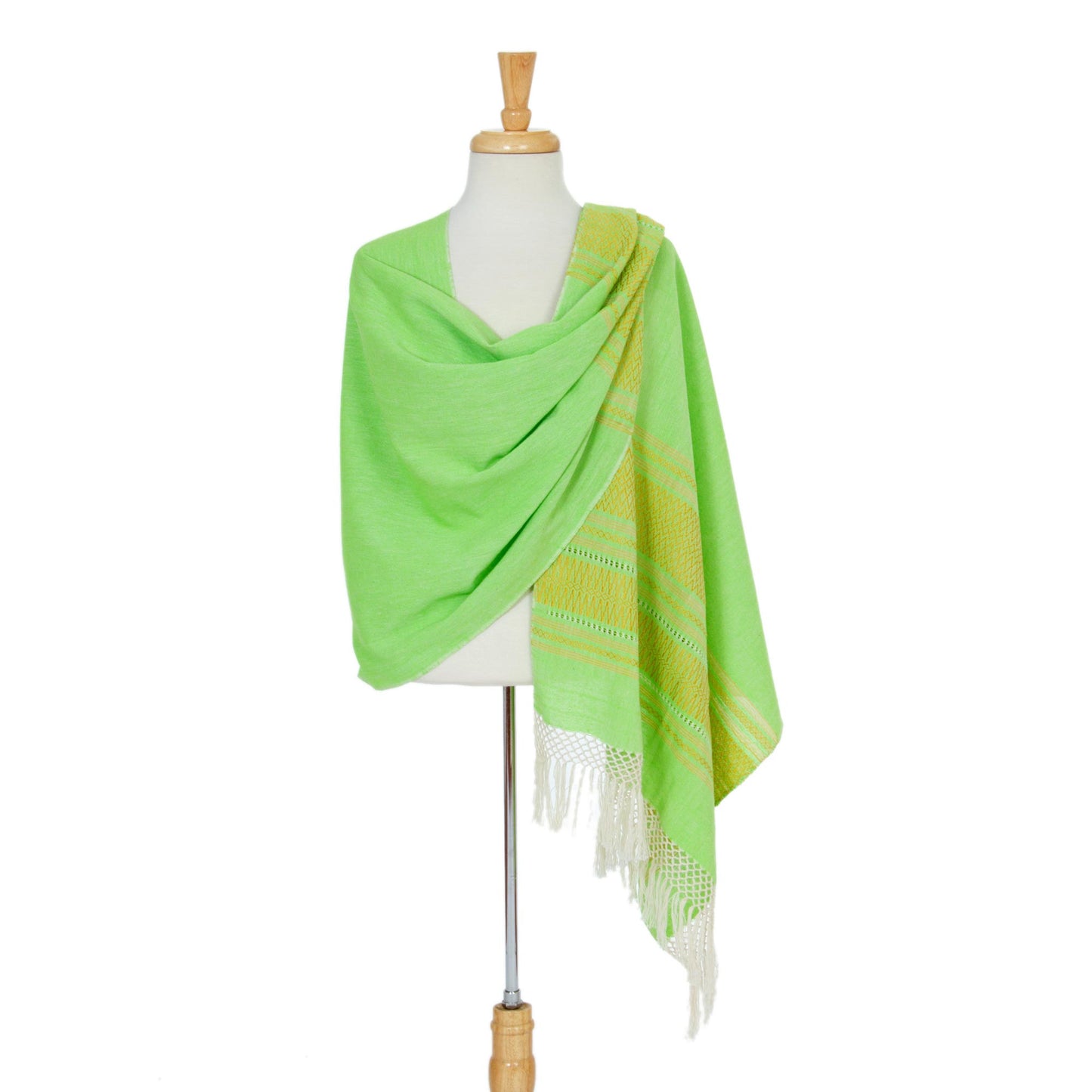 Zapotec Cotton Rebozo Shawl 'Golden Meadow'