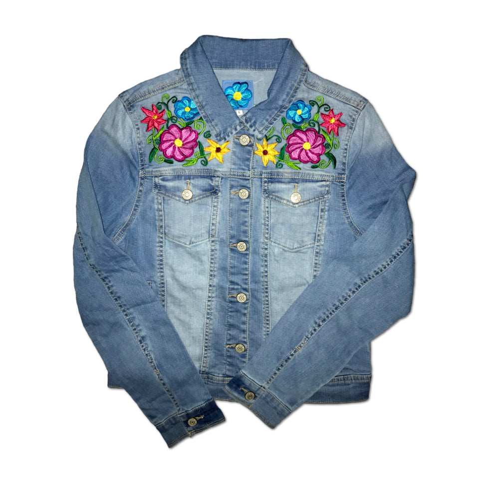 Kanxoc Floral Burst Youth Denim Jacket