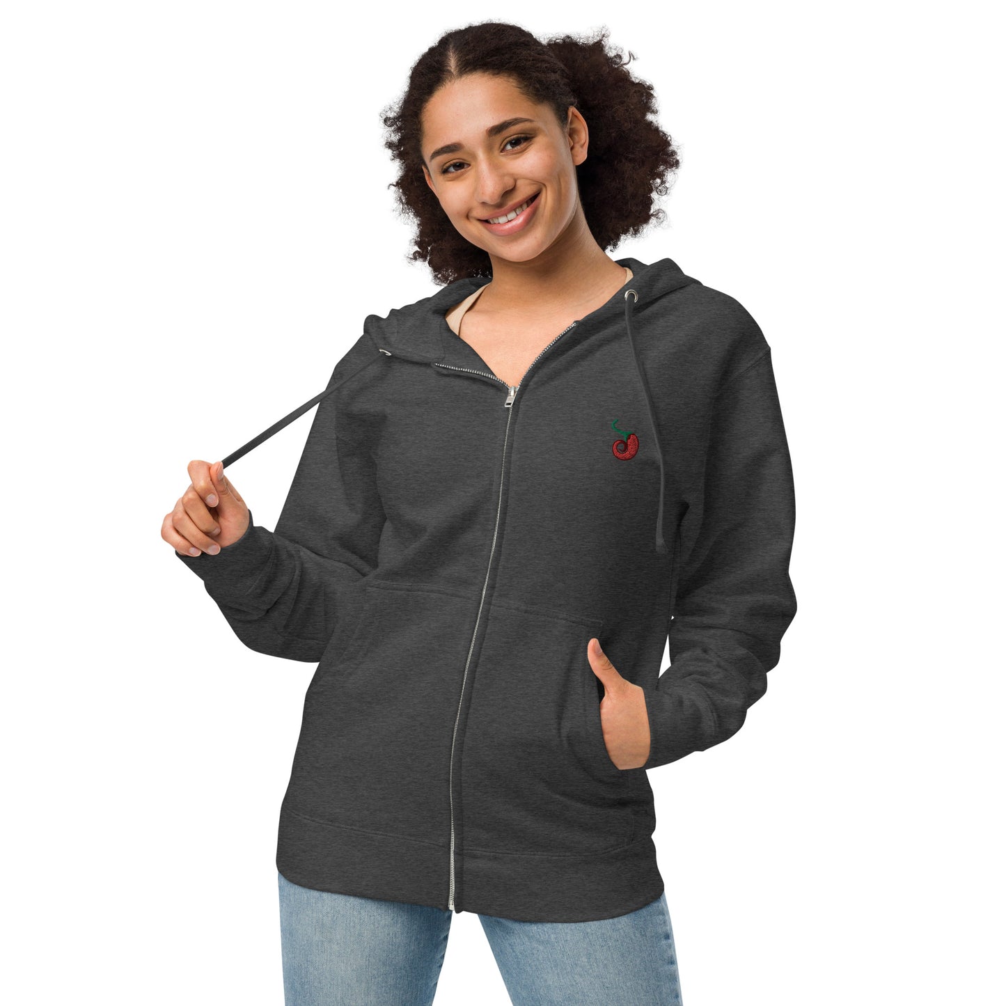 Chile Pepper Unisex fleece zip up hoodie